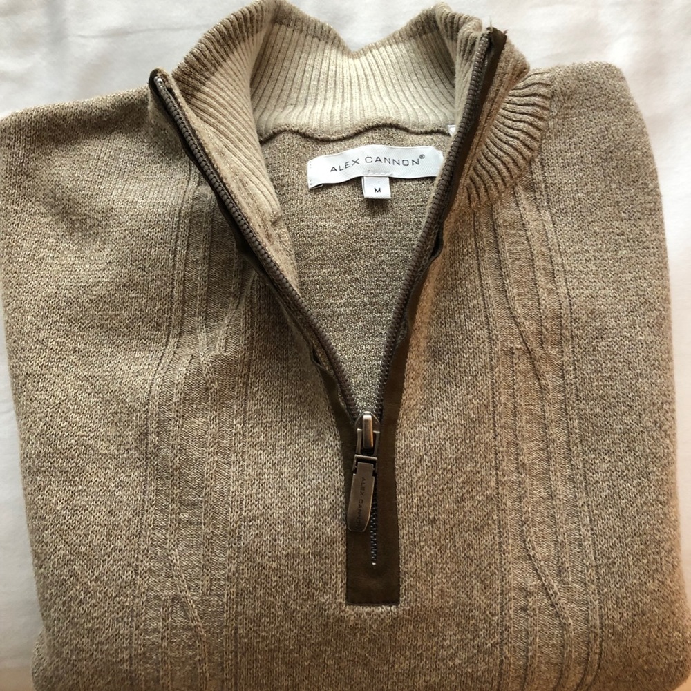Alex cannon 100%wool zip sweater